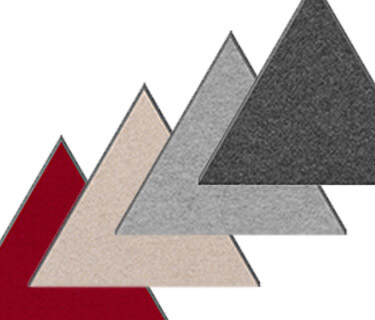 Farvet filtabsorbent i trekantsform