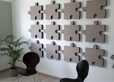 Lydisolering med lydabsorberen PUZZLE