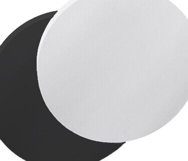 Rund, selvkl&aelig;bende lydabsorber med &oslash;get brandsikringsklasse