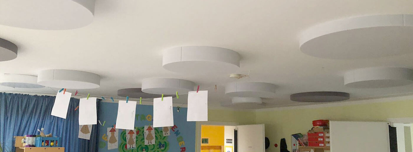 Sound absorber with fire protection class DIN4102 B1 in kindergarten